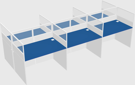 Shared rectangular cubicle