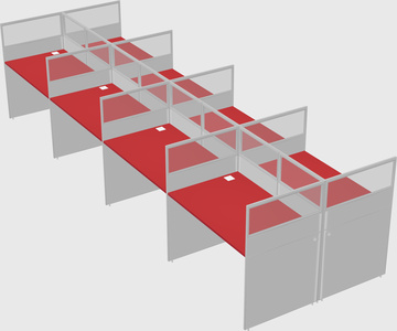 Shared rectangular cubicle