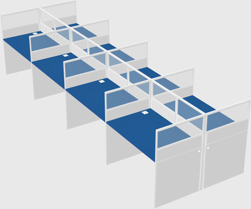 Shared rectangular cubicle