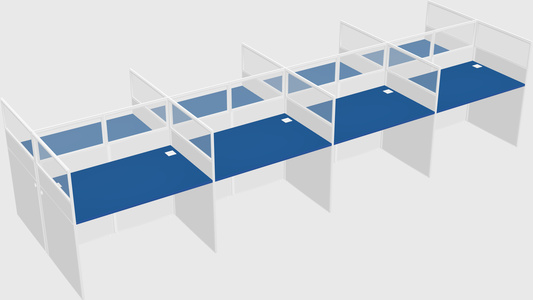 Shared rectangular cubicle
