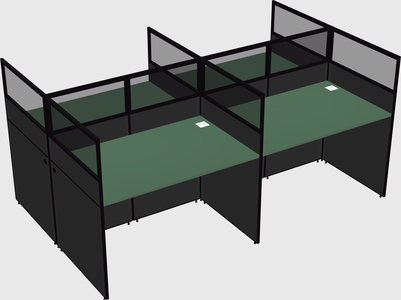 Shared rectangular cubicle