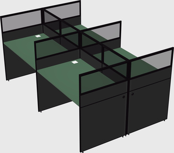 Shared rectangular cubicle