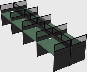 Shared rectangular cubicle