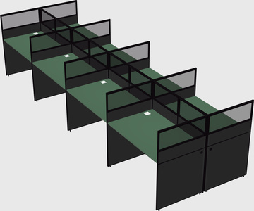 Shared rectangular cubicle