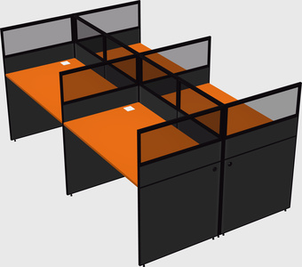 Shared rectangular cubicle