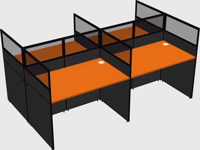 Shared rectangular cubicle