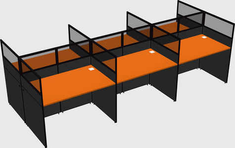 Shared rectangular cubicle