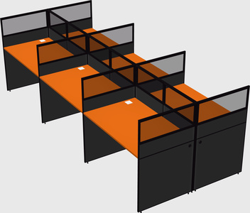 Shared rectangular cubicle
