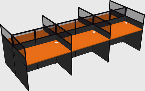 Shared rectangular cubicle