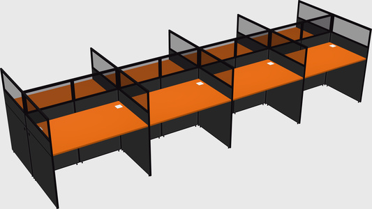 Shared rectangular cubicle
