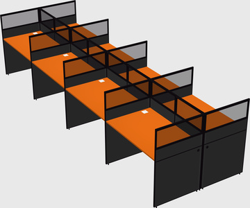 Shared rectangular cubicle