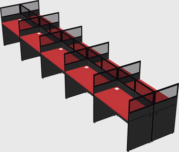 Shared rectangular cubicle