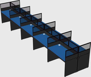 Shared rectangular cubicle
