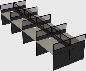 Shared rectangular cubicle