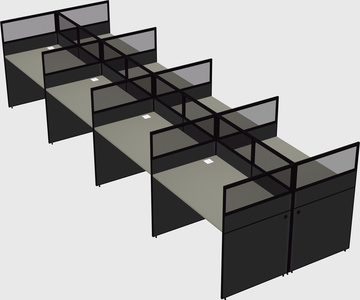 Shared rectangular cubicle