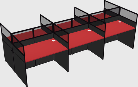 Shared rectangular cubicle