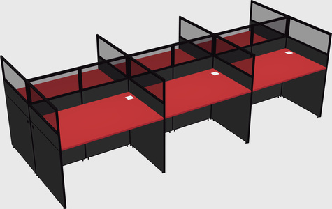 Shared rectangular cubicle