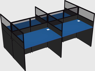 Shared rectangular cubicle