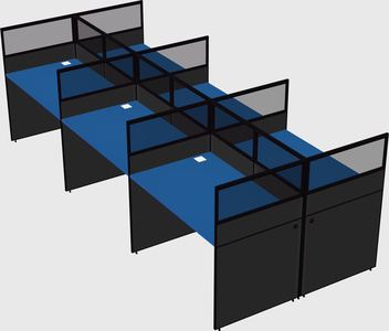 Shared rectangular cubicle