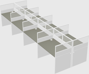 Shared rectangular cubicle