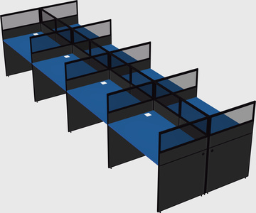Shared rectangular cubicle