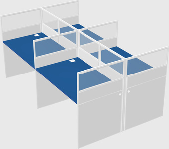 Shared rectangular cubicle