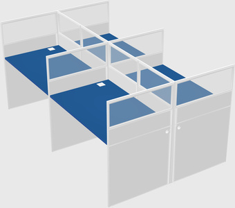 Shared rectangular cubicle
