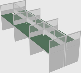 Shared rectangular cubicle