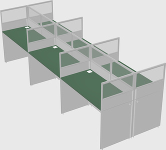 Shared rectangular cubicle