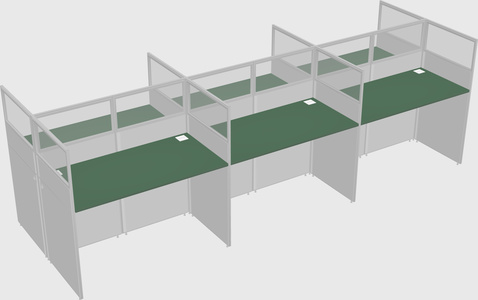 Shared rectangular cubicle