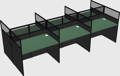 Shared rectangular cubicle