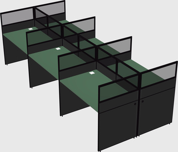 Shared rectangular cubicle