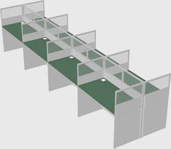 Shared rectangular cubicle