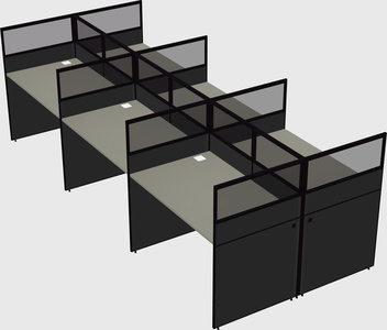 Shared rectangular cubicle