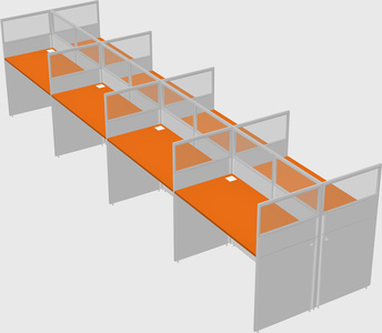 Shared rectangular cubicle
