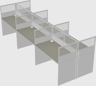 Shared rectangular cubicle
