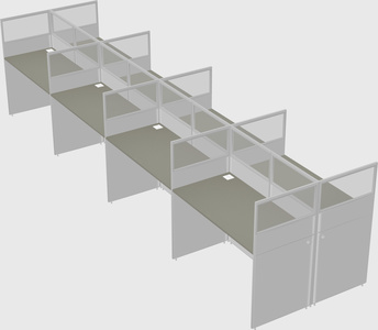 Shared rectangular cubicle