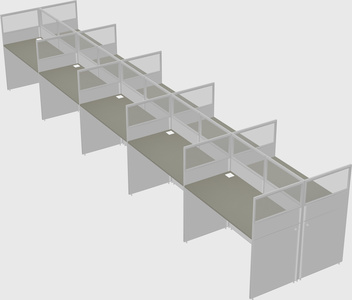 Shared rectangular cubicle