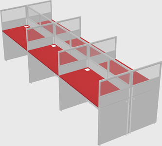 Shared rectangular cubicle
