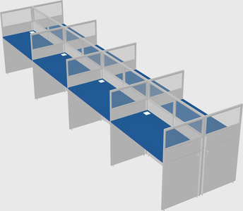 Shared rectangular cubicle