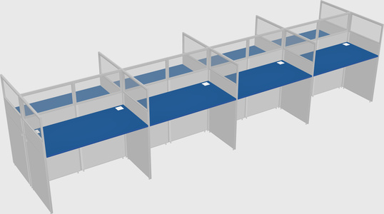 Shared rectangular cubicle