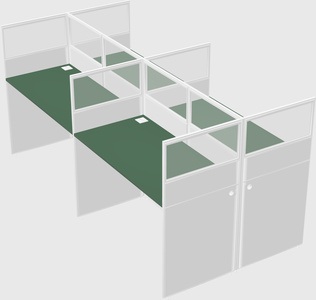 Shared rectangular cubicle