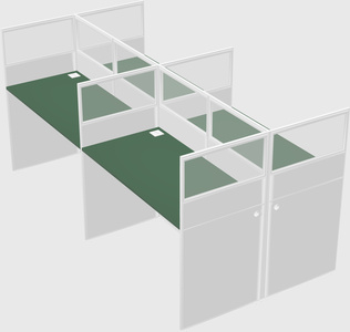 Shared rectangular cubicle