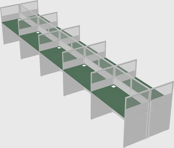 Shared rectangular cubicle