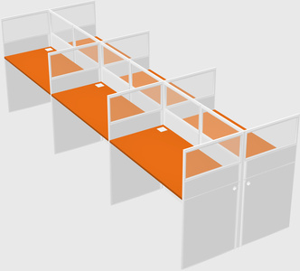 Shared rectangular cubicle