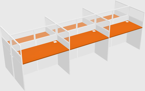 Shared rectangular cubicle