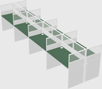 Shared rectangular cubicle