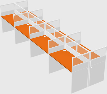 Shared rectangular cubicle