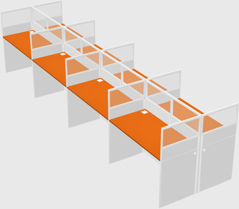 Shared rectangular cubicle