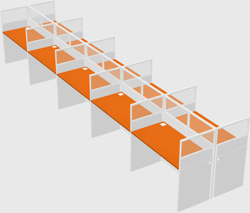 Shared rectangular cubicle